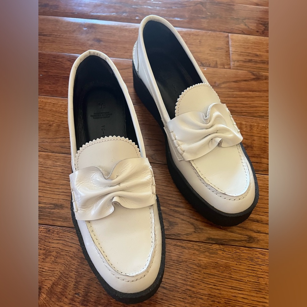 Yohji Yamamoto Loafers Soft Glass Thick Sole White Black Size 7 (2 Japanese)
